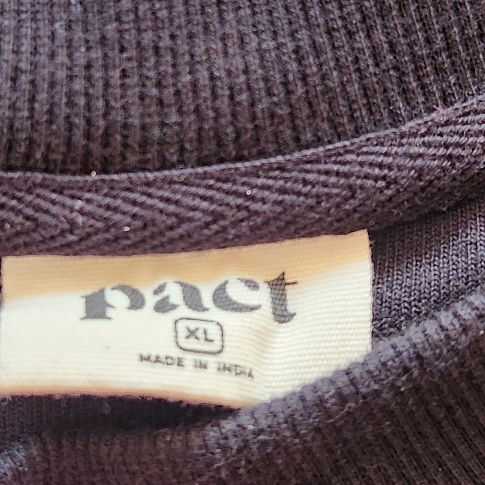 PACT Women's Velour Top Extra Large Black Organic Cotton Soft Cozy Sweatshirt - Picture 4 of 10
